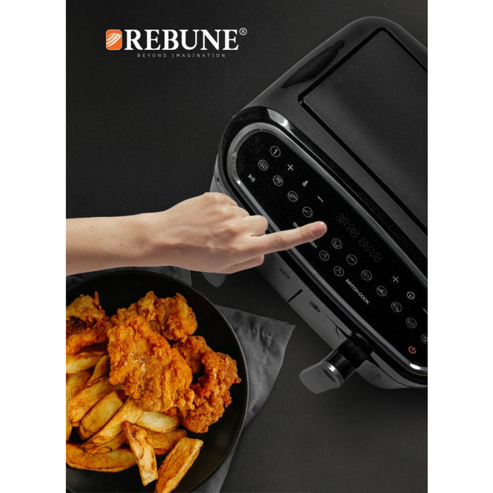 Rebune Air Fryer - 9 Liters - 1400 W - Black - Zrafh.com - Your Destination for Baby & Mother Needs in Saudi Arabia