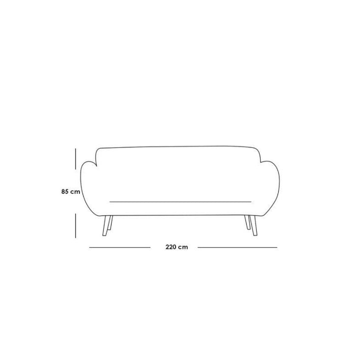 Alhome Swedish and Velvet 3 Seaters Sofa - Beige - Zrafh.com - Your Destination for Baby & Mother Needs in Saudi Arabia