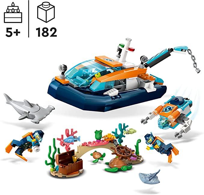 LEGO® City Explorer Diving Boat 60377 Building Toy Set (182 Pieces) - ZRAFH