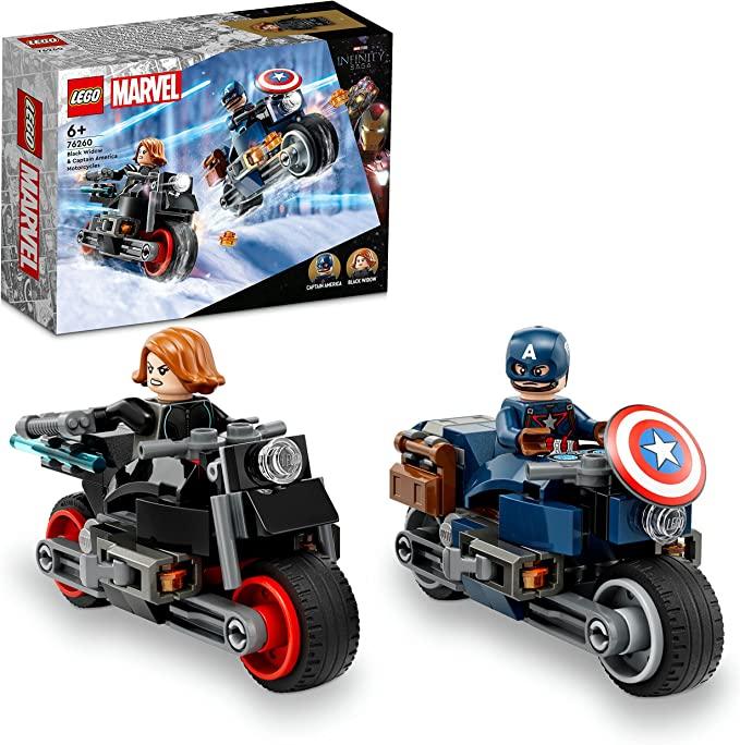 LEGO® Marvel Black Widow & Captain America Motorcycles 76260 Building Kit (130 Pieces) - ZRAFH