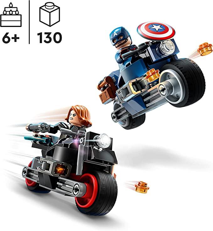 LEGO® Marvel Black Widow & Captain America Motorcycles 76260 Building Kit (130 Pieces) - ZRAFH