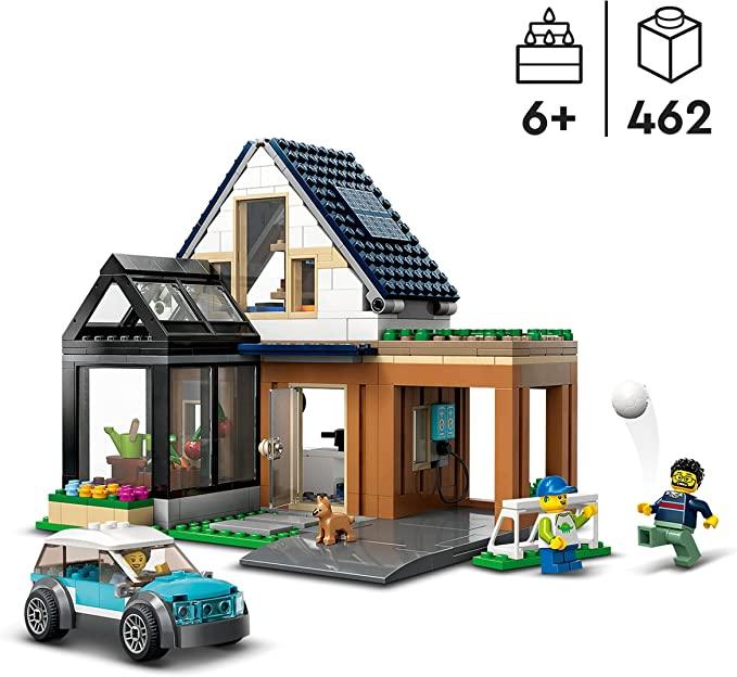 LEGO® City Family House and Electric Car 60398 Building Toy Set (462 Pieces) - ZRAFH