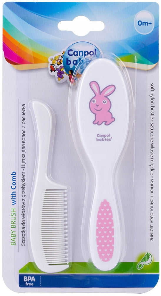 canpol-babies-hair-brush-and-comb-set-with-soft-natural-bristles-for-newborns - Zrafh.com - Your Destination for Baby & Mother Needs in Saudi Arabia