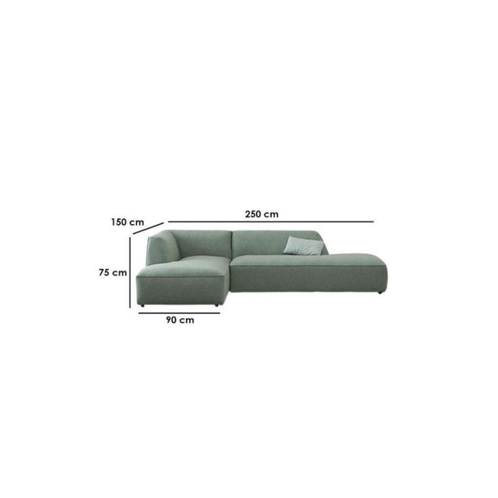 Alhome LShape Sofa 250x150x75x90 cm - Green - Zrafh.com - Your Destination for Baby & Mother Needs in Saudi Arabia