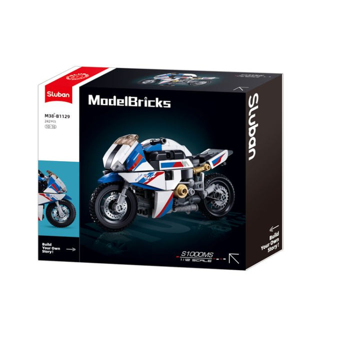 Sluban Motorcycle 1000RR Building And Construction Toys Set - Blue - 242 Pieces - Zrafh.com - Your Destination for Baby & Mother Needs in Saudi Arabia