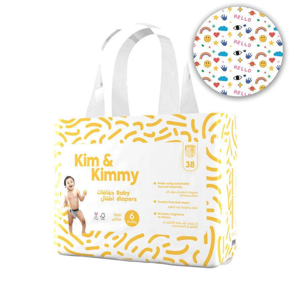 Kim & Kimmy - Size 6 Diapers, 15-20kg,38 Diapers - ZRAFH
