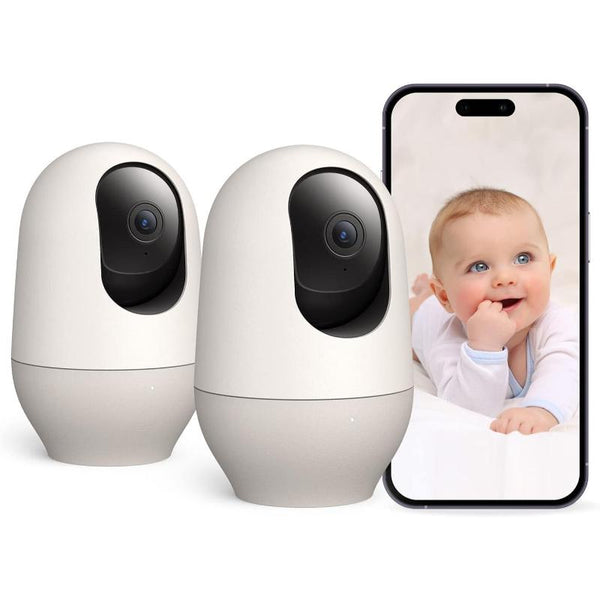 Nooie Baby Monitor 2 Pack WiFi Camera Indoor,360-degree Wireless IP Camera,1080P Home Security Camera,Motion Tracking,Night Vision,Works with Alexa