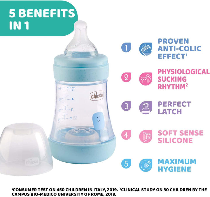 Chicco 5 Perfect intui-flow system 150 ml Feeding Bottle 0m+ - ZRAFH