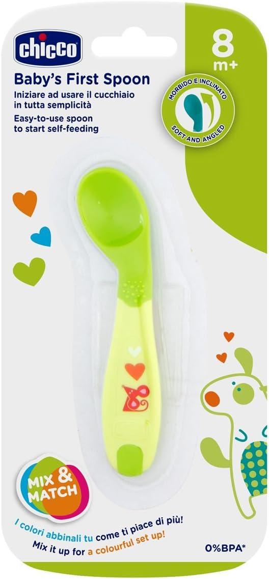 Chicco Baby's First Spoon Angled - 8M+ Green - Zrafh.com - Your Destination for Baby & Mother Needs in Saudi Arabia