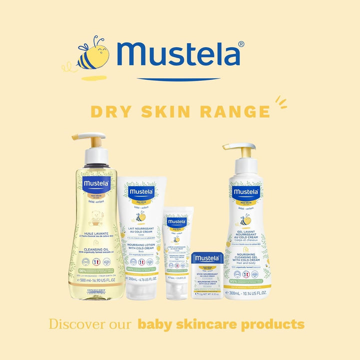 Mustela Baby Nourishing Cleansing Gel - Baby Hair & Body Wash for Dry Skin - with Natural Avocado, Cold Cream & Beeswax 300ml. - Zrafh.com - Your Destination for Baby & Mother Needs in Saudi Arabia