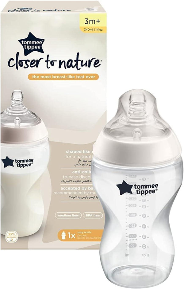 Tommee Tippee Closer to Nature Feeding Bottle - 340 ml. 3m+ - Zrafh.com - Your Destination for Baby & Mother Needs in Saudi Arabia