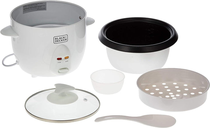 Black&Decker 1.0 liter non-stick rice cooker, white -RC1050-B5 - Zrafh.com - Your Destination for Baby & Mother Needs in Saudi Arabia