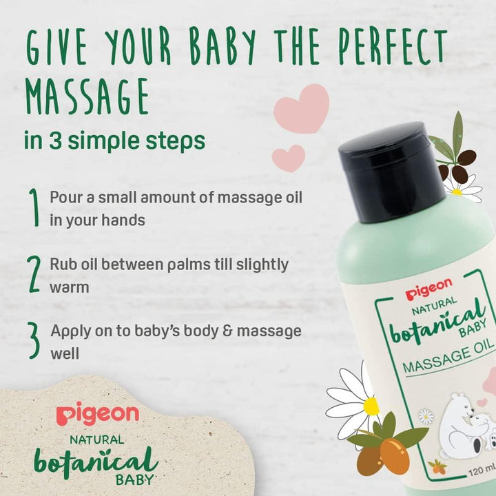 Pigeon Natural Botanical Massage Oil - 120 ml - Zrafh.com - Your Destination for Baby & Mother Needs in Saudi Arabia