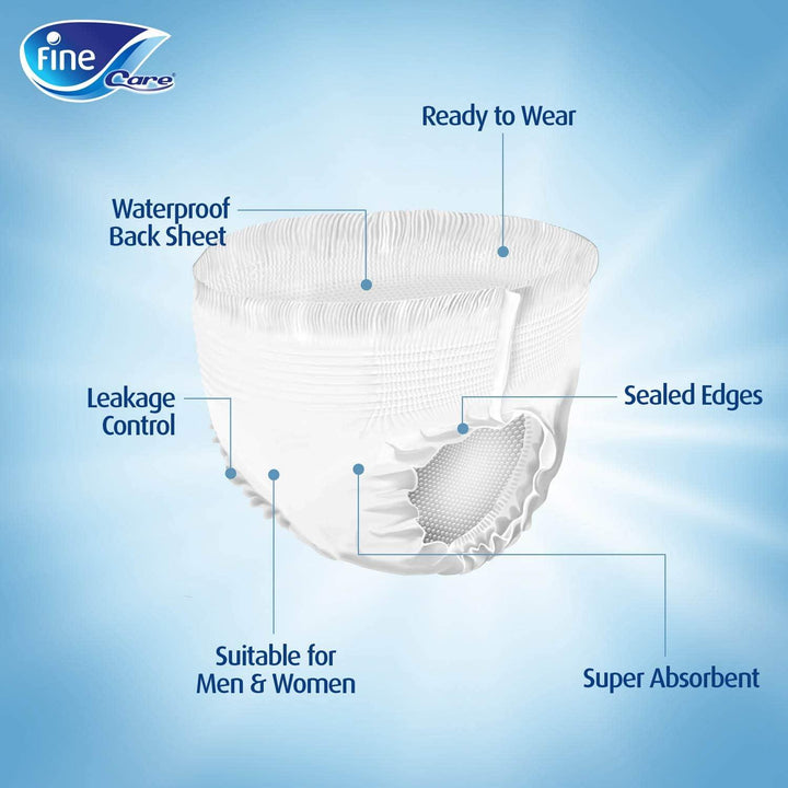 Fine Care Adult Pull Ups, Size Large, Waist (100 - 140 cm), Pack of 84 Incontinence Unisex Pull-ups, Disposable and Highly Absorbent. - Zrafh.com - Your Destination for Baby & Mother Needs in Saudi Arabia