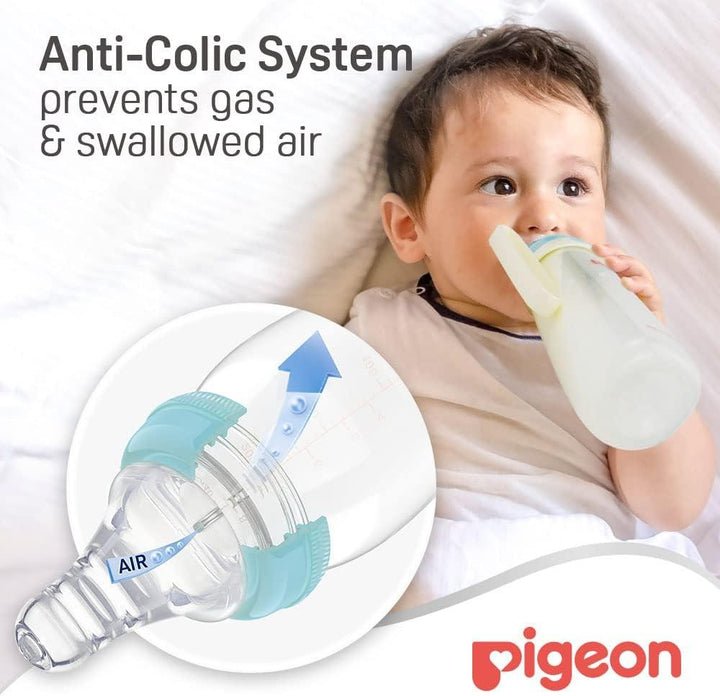 Pigeon SN KPP BOTTLE WHITE - 240 ml W/HANDLE - BPA FREE - Zrafh.com - Your Destination for Baby & Mother Needs in Saudi Arabia