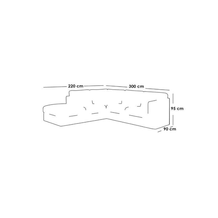 Alhome Lshape Sofa 300x220x95x90 - Grey - Zrafh.com - Your Destination for Baby & Mother Needs in Saudi Arabia