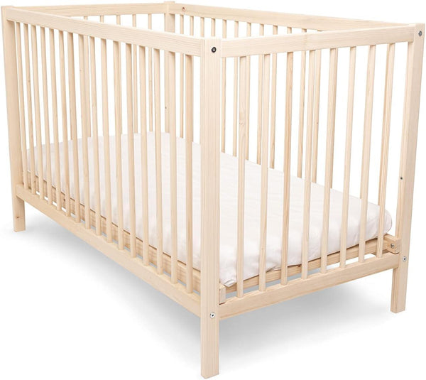 Ulusal Baby Bed Natural Wood 2 Levels 60 * 120 - Zrafh.com - Your Destination for Baby & Mother Needs in Saudi Arabia