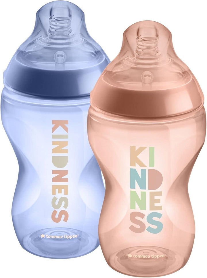 Tommee Tippee Closer to Nature Slow-Flow Baby Bottles with Anti-Colic Valve - 2 Pieces - 340 ml - Zrafh.com - Your Destination for Baby & Mother Needs in Saudi Arabia