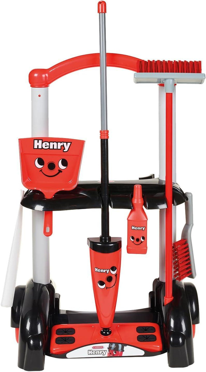 Casdon Henry Inspired Toy Cleaning Trolley for Ages 3+ Red -63050 - Zrafh.com - Your Destination for Baby & Mother Needs in Saudi Arabia