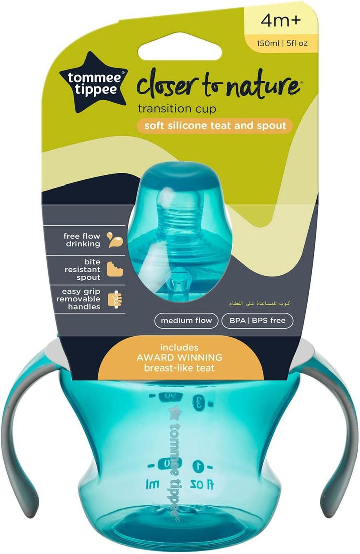 Tommee Tippee Transition Cup - 4-7 Months - Green - 150ML - Zrafh.com - Your Destination for Baby & Mother Needs in Saudi Arabia