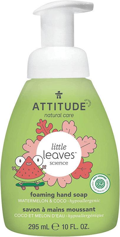 ATTITUDE Foaming Hand Soap for Kids, Hypoallergenic, EWG Verified, Plant- and Mineral-Based Ingredients, Vegan and Cruelty-free, Watermelon and Coco, 295 ml - Zrafh.com - Your Destination for Baby & Mother Needs in Saudi Arabia