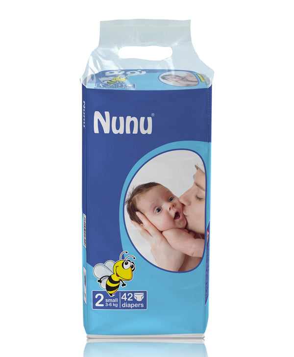 Nunu Baby Diapers Size Small - 42 Diapers -Size -2