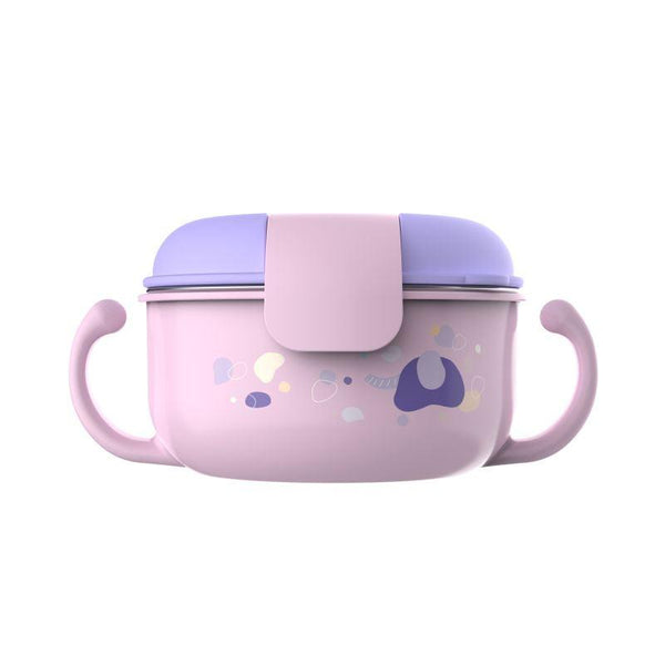 Stainless Steel Double Lock Insulated Baby Feeding Bowl With Double Handle - 320 ml - Zrafh.com - Your Destination for Baby & Mother Needs in Saudi Arabia