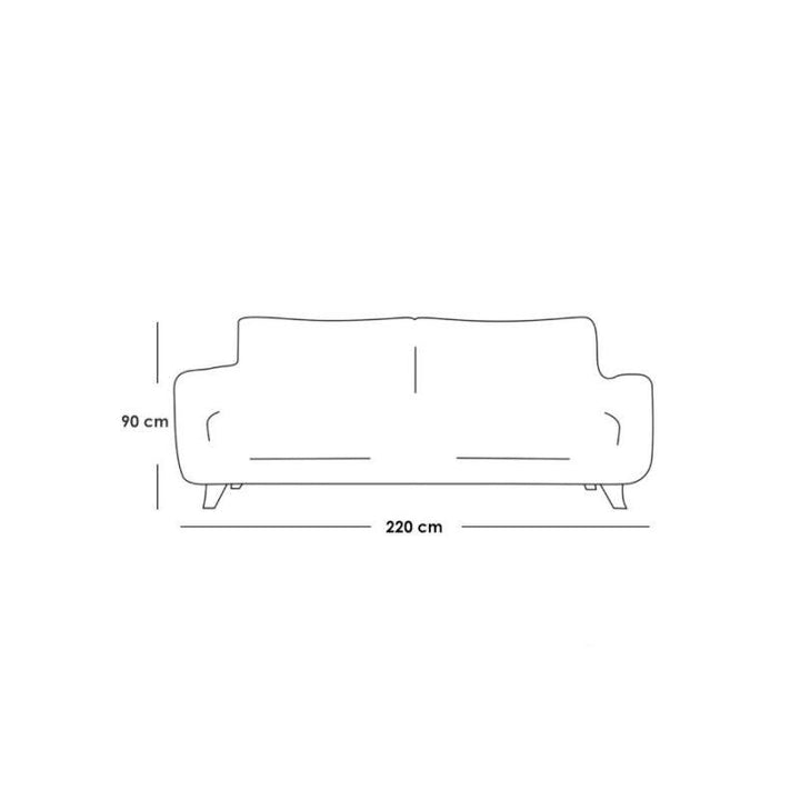 Alhome Swedish Wood and Linen 3 Seaters Sofa - Green - Zrafh.com - Your Destination for Baby & Mother Needs in Saudi Arabia