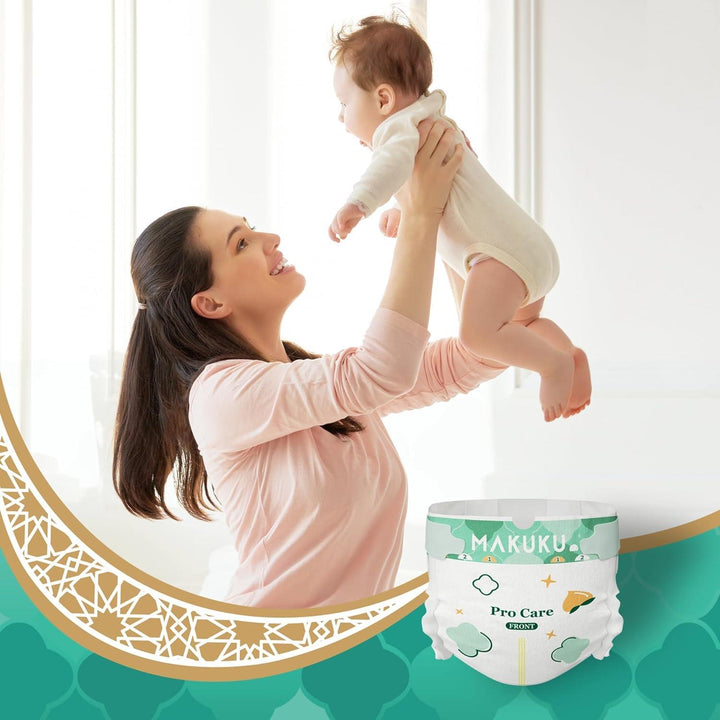 Makuku Premium Diapers ProCare Tape Style Disposable Diaper, Size 4, Large, 9-14 KG, 44 Pieces - Zrafh.com - Your Destination for Baby & Mother Needs in Saudi Arabia