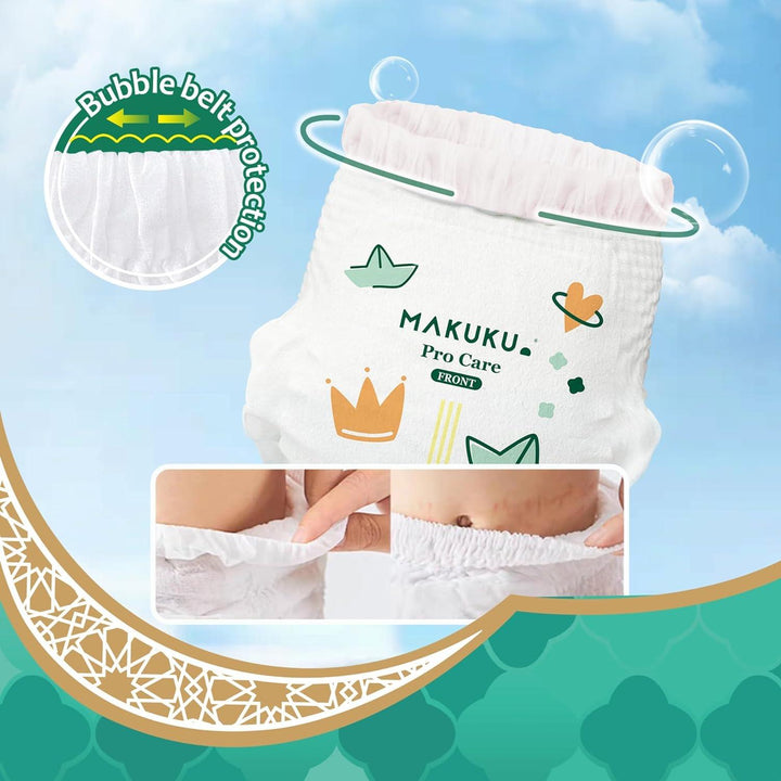 Makuku Premium Diapers ProCare Pant Style Disposable Diapers, Size 4, Large, 9-14KG, 84 Pieces - Zrafh.com - Your Destination for Baby & Mother Needs in Saudi Arabia