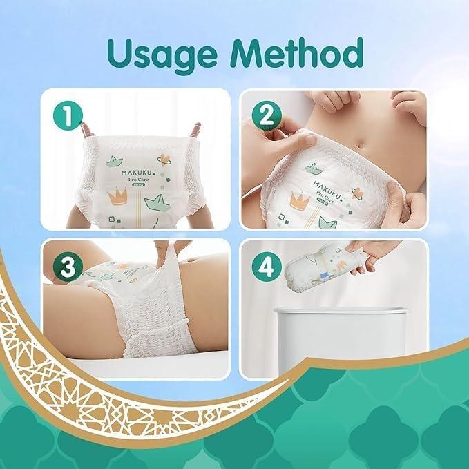 Makuku Premium Diapers ProCare Pant Style Disposable Diaper, Size 5XL  9-14kg.  72 Diapers - Zrafh.com - Your Destination for Baby & Mother Needs in Saudi Arabia