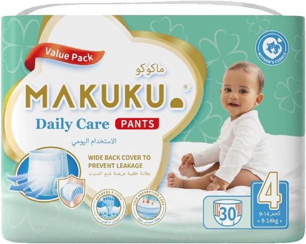 Makuku Diapers Daily Care Pants Size 4 Large 9-14kg  30 Diapers - Zrafh.com - Your Destination for Baby & Mother Needs in Saudi Arabia