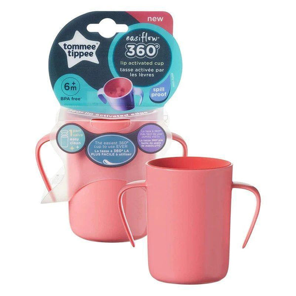 Tommee Tippee 360 Handled Cup - 200 ml - Pink - Zrafh.com - Your Destination for Baby & Mother Needs in Saudi Arabia