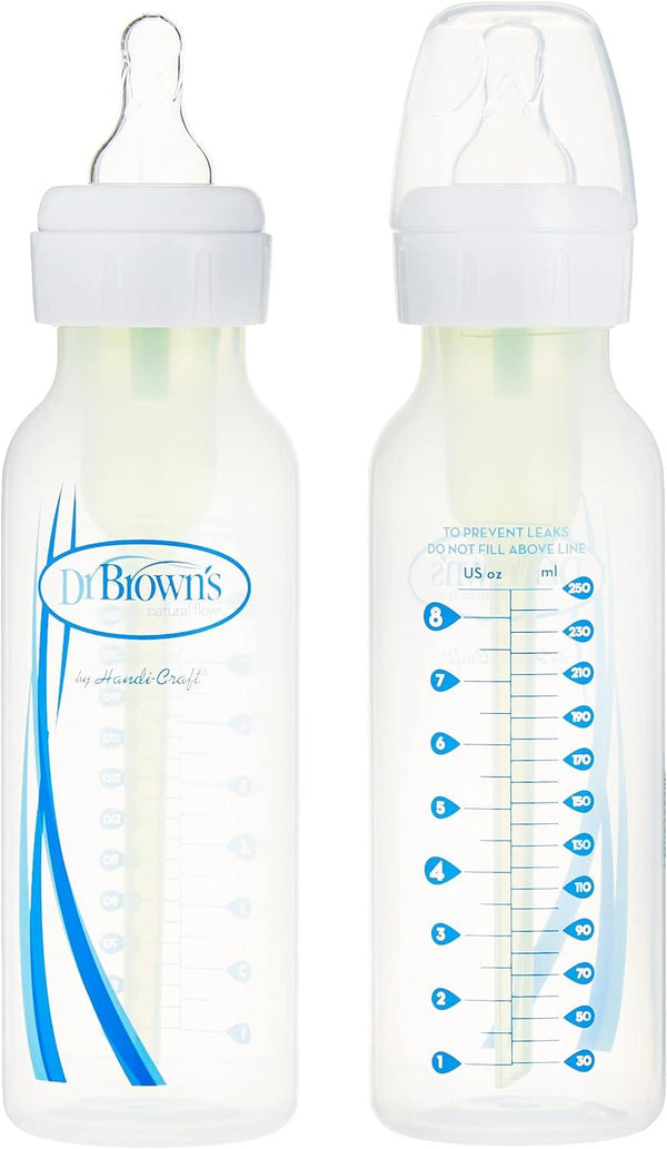 Dr Brown's 8 Oz - 250 Ml Pp Narrow-Neck Baby Bottle, 2-Pack_Sb82006 - Zrafh.com - Your Destination for Baby & Mother Needs in Saudi Arabia