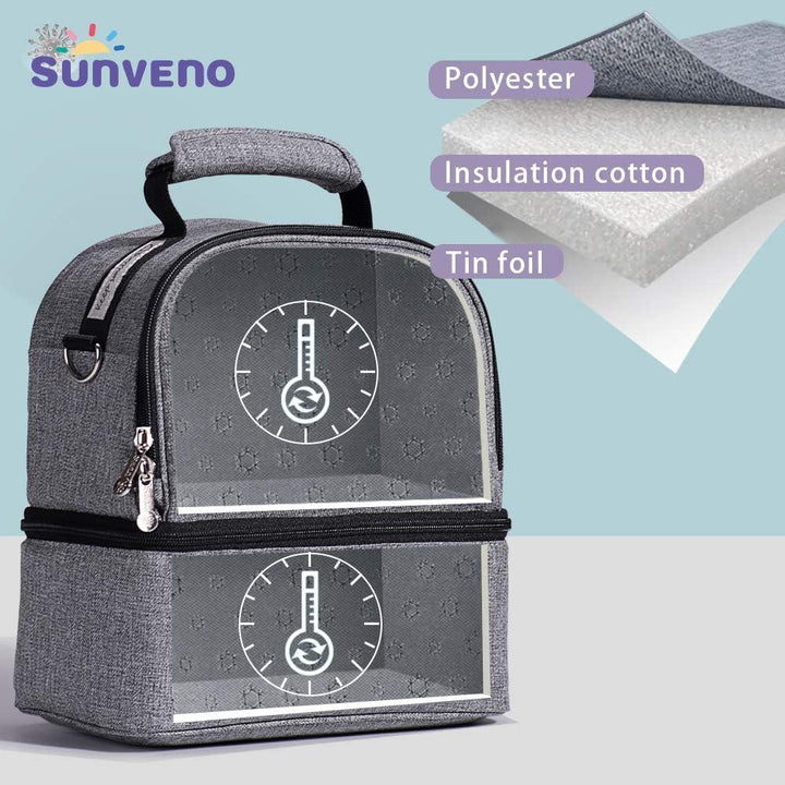 Sunveno Insulated Office Lunch Bag - Space Grey - 9L - ZRAFH