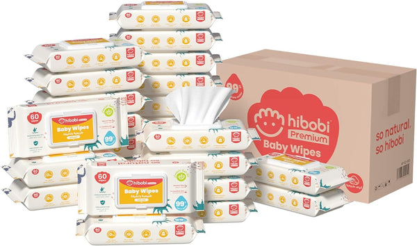 Hibobi Water Ultra-Mild Cleansing Baby Refresh Wipes,1440 Count(24 Pack) - Zrafh.com - Your Destination for Baby & Mother Needs in Saudi Arabia