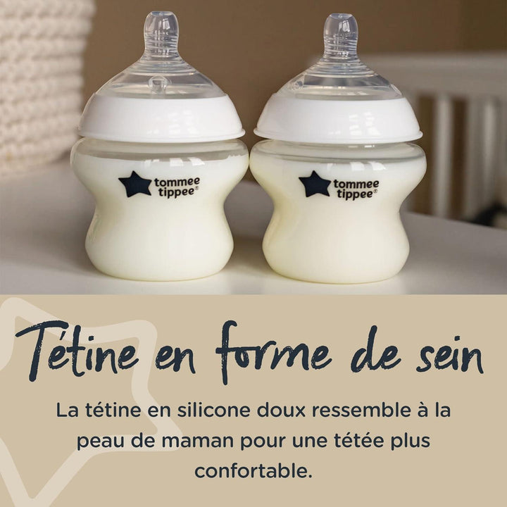 Tommee Tippee Closer To Nature Feeding Bottle 150ml 0M+ - Zrafh.com - Your Destination for Baby & Mother Needs in Saudi Arabia