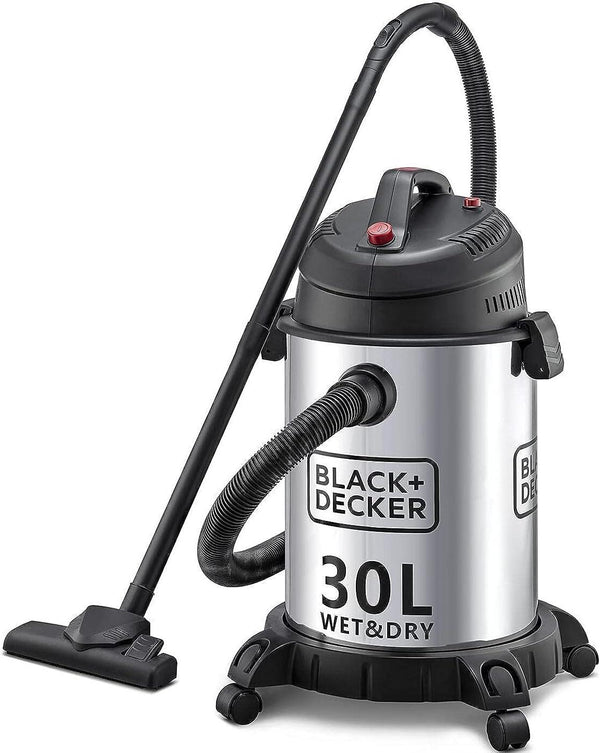 BLACK&DECKER 1610W 30L Wet and Dry Stainless Steel Tank Drum Vacuum Cleaner Silver WV1450-B5 - Zrafh.com - Your Destination for Baby & Mother Needs in Saudi Arabia