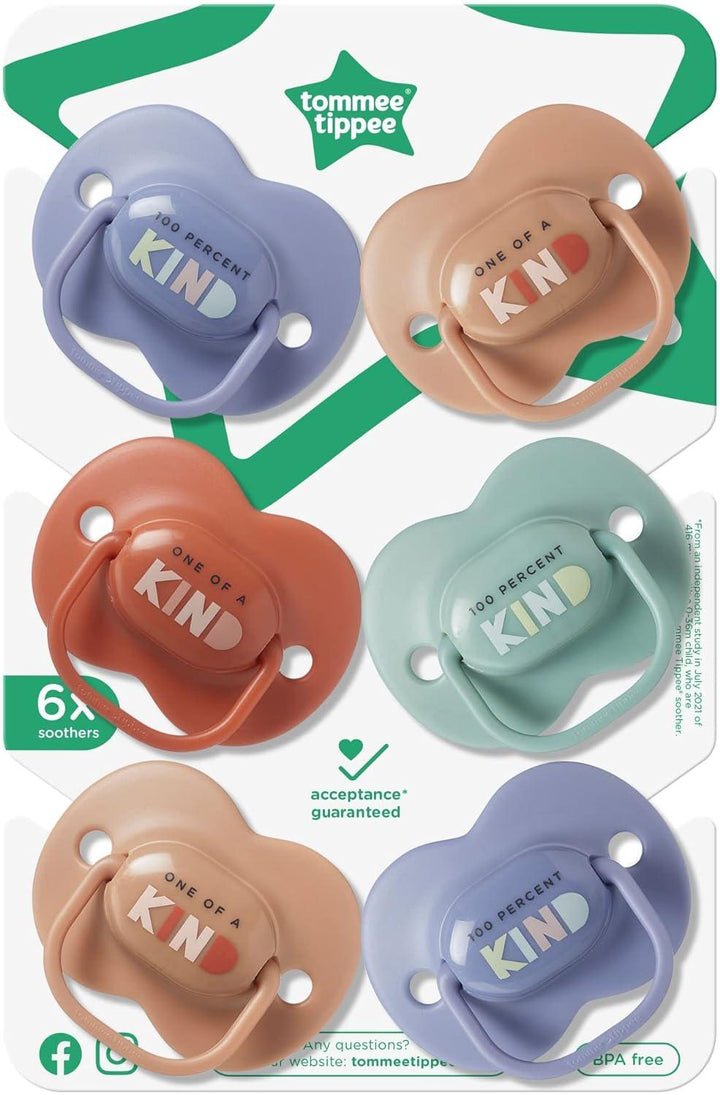 Tommee Tippee Anytime Soothers, 18-36m, Pack of 6 Dummies, Symmetrical Orthodontic Design, BPA-Free Silicone Baglet - Zrafh.com - Your Destination for Baby & Mother Needs in Saudi Arabia