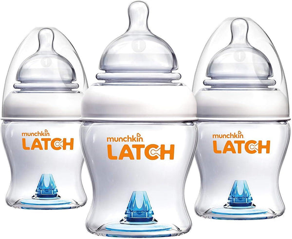 Munchkin Latch Feeding Bottle, 0+ Months, 120 ml - White - Pack of 3 - Zrafh.com - Your Destination for Baby & Mother Needs in Saudi Arabia