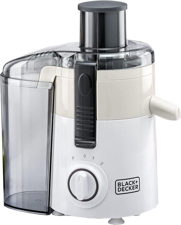 BLACK&DECKER 250W Juicer Extractor with Large Feeding Chute White/Grey JE250-B5 - Zrafh.com - Your Destination for Baby & Mother Needs in Saudi Arabia