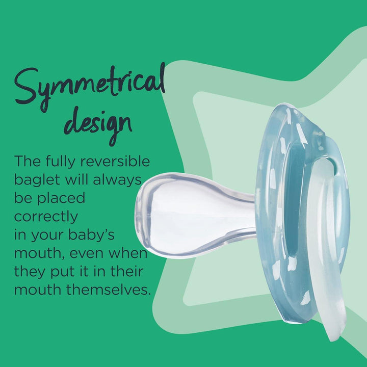 Tommee Tippee Night Time Glow in The Dark Pacifiers, Symmetrical Design, BPA-Free Silicone, 18-36m, 6 Count - Zrafh.com - Your Destination for Baby & Mother Needs in Saudi Arabia