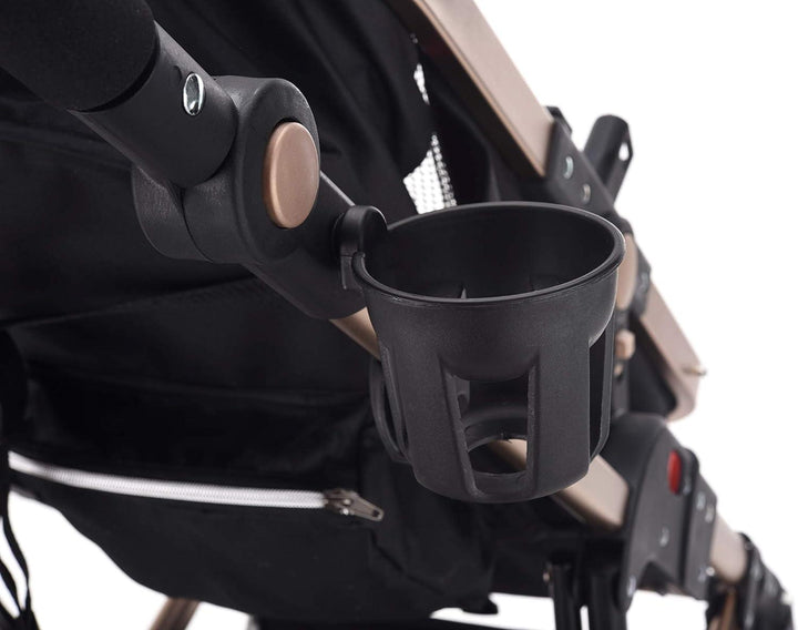 Teknum 3In1 Pram Stroller|Sleeping Bassinet|Extra Wide Seat|Wide Canopy|360° Rotating Wheels|Fully Recylible||Coffee Holder|Spill Proof Mat|Newborn Baby -0-3 Years-Grey - Zrafh.com - Your Destination for Baby & Mother Needs in Saudi Arabia