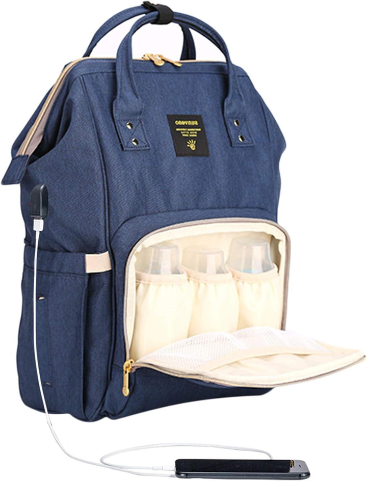 Sunveno Diaper Bag With Usb - Blue - Zrafh.com - Your Destination for Baby & Mother Needs in Saudi Arabia