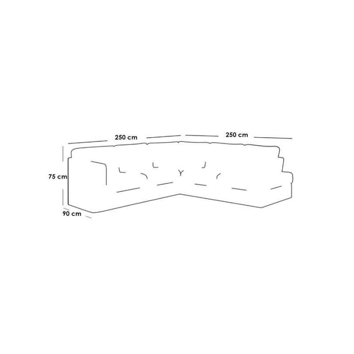 Alhome LShape Sofa 250x250x90x75 cm - Blue - Zrafh.com - Your Destination for Baby & Mother Needs in Saudi Arabia