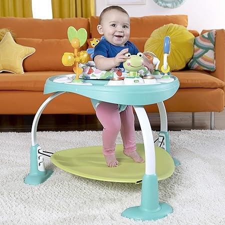 Bright Starts Bounce Bounce Baby 2-in-1 Activity Center Jumper & Table - Playful Pond (Green), 6 Months+ - Zrafh.com - Your Destination for Baby & Mother Needs in Saudi Arabia