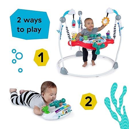 Baby Einstein Ocean Explorers Airplane Adventure 2-in-1 Interactive Activity Jumper with Lights Ages 6 months +, Max weight 25 lbs., Unisex - Zrafh.com - Your Destination for Baby & Mother Needs in Saudi Arabia