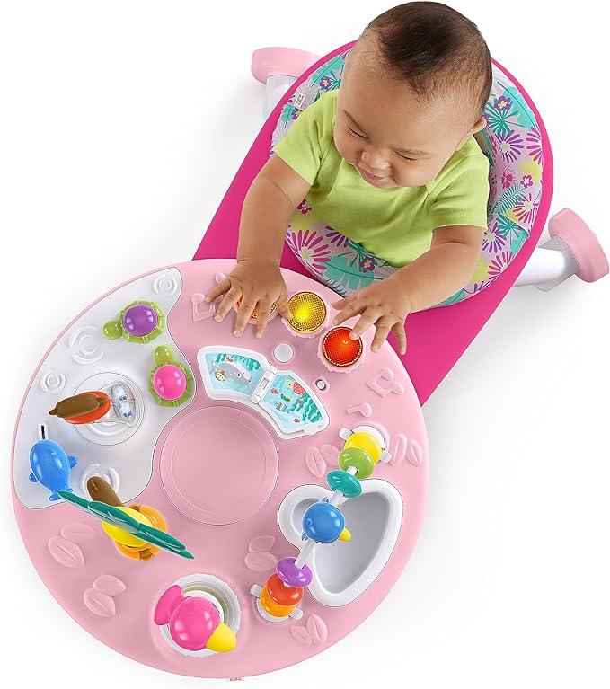 Bright Starts Around We Go 2-in-1 Walk-Around Baby Activity Center & Table, Tropic Coral, Ages 6 Months+ - Zrafh.com - Your Destination for Baby & Mother Needs in Saudi Arabia