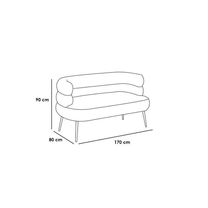 Alhome 2-Seater Sofa 170x80x90 cm - White - Zrafh.com - Your Destination for Baby & Mother Needs in Saudi Arabia