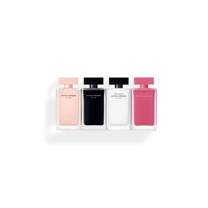 Narciso Rodriguez Mini Set For Women - 4 Pieces(For Her Eau De Parfum + For Her Eau De Toilette + Fleur Musc Eau De Parfum + Pure Musc Eau De Parfum) - 7.5 ml - Zrafh.com - Your Destination for Baby & Mother Needs in Saudi Arabia